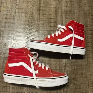 Vibrant Red High-Top Sneakers for Women